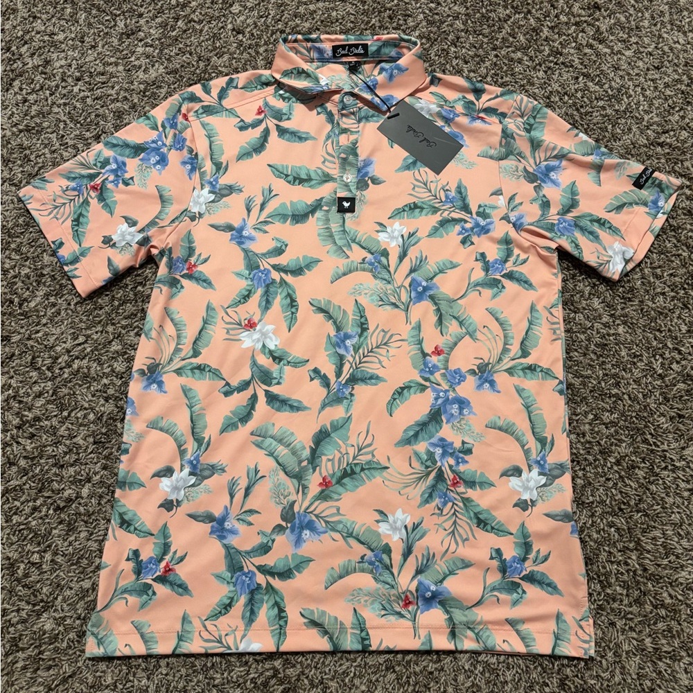 Brand New Bad Birdie Men's Flora Fiesta Core Golf Polo Size Medium Retail $78